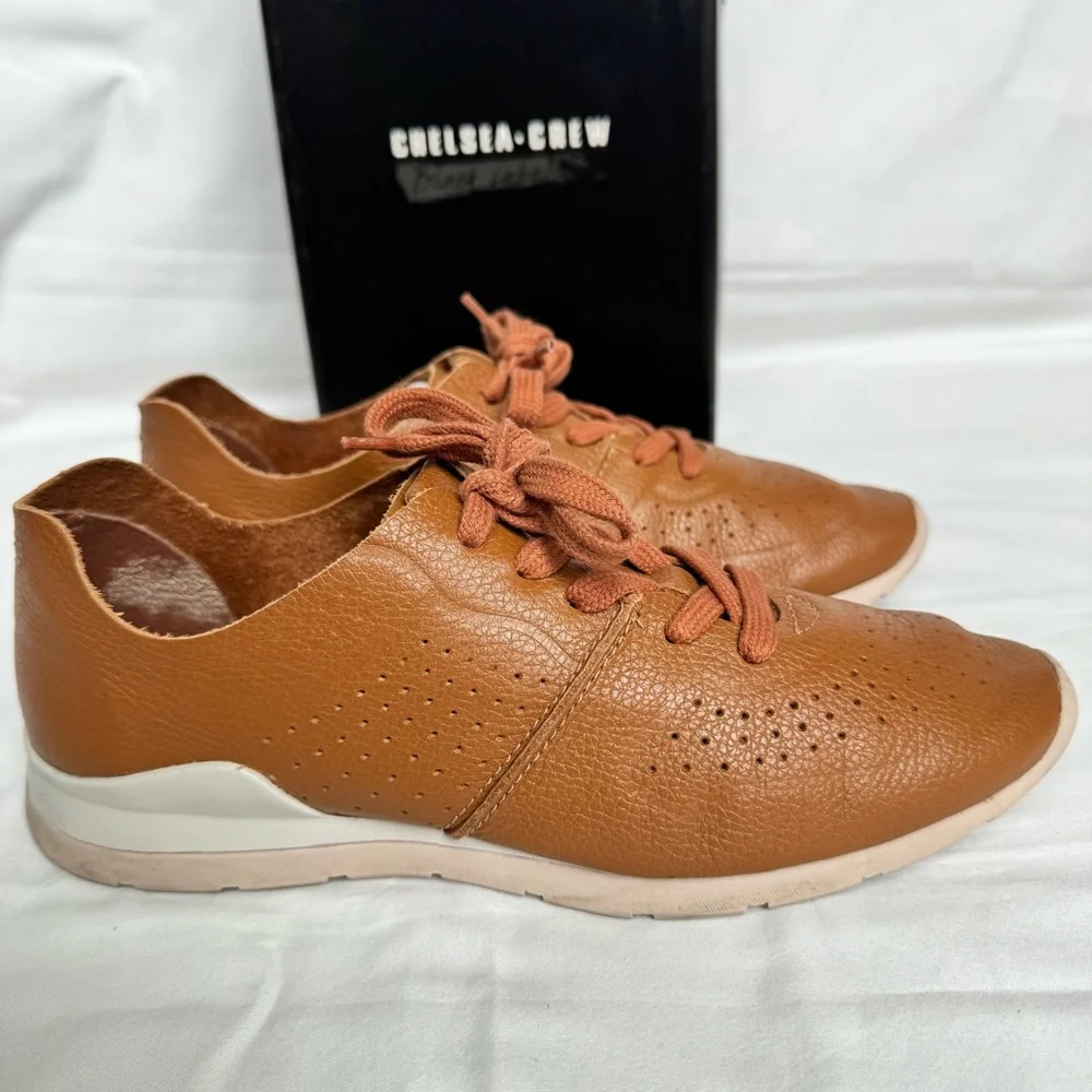 Chelsea Crew Brown Leather Sneakers Women’s 8 Brazil Comfort Shoes Minimalist